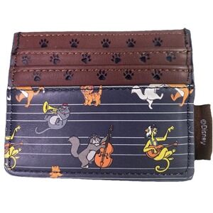 Disney Loungefly The Aristocats With Cheshire and‎ Figaro Cardholder Wallet EUC